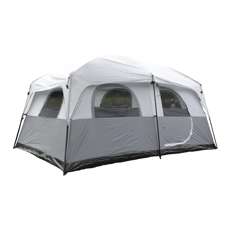 10 person spacious camping tent with steel pole support